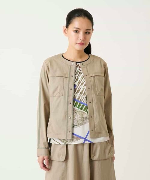 HIROKO BIS GRANDE / ヒロコビス グランデ ノーカラージャケット | 【大きいサイズ】リネンライクショートジャケット | 詳細8