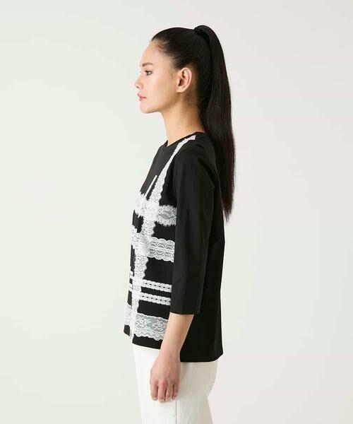 HIROKO BIS GRANDE / ヒロコビス グランデ カットソー | 【大きいサイズ】レーステープデザインコットンカットソー | 詳細8