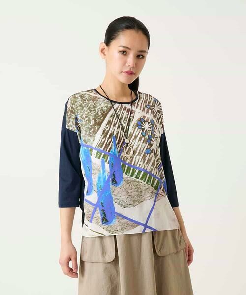 HIROKO BIS GRANDE / ヒロコビス グランデ カットソー | 【大きいサイズ】グラフィカルプリントプルオーバー | 詳細6