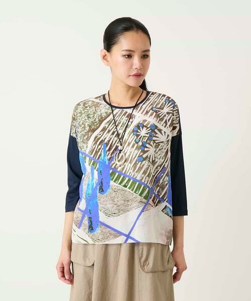 HIROKO BIS GRANDE / ヒロコビス グランデ カットソー | 【大きいサイズ】グラフィカルプリントプルオーバー | 詳細9