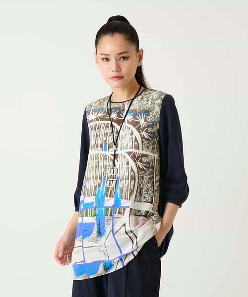 HIROKO BIS GRANDE / ヒロコビス グランデ チュニック | 【大きいサイズ】グラフィカルプリントチュニックプルオーバー | 詳細10