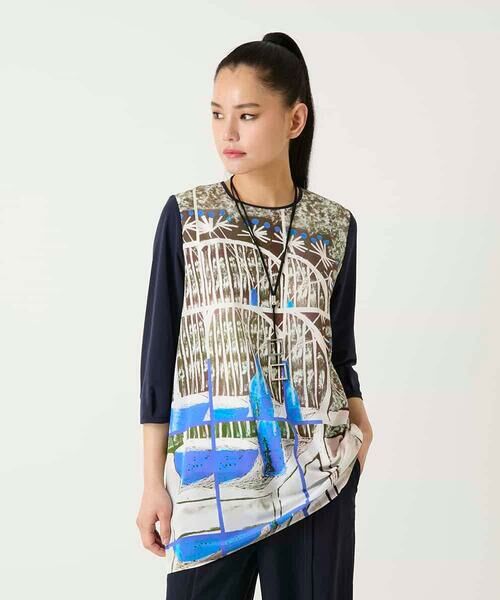 HIROKO BIS GRANDE / ヒロコビス グランデ チュニック | 【大きいサイズ】グラフィカルプリントチュニックプルオーバー | 詳細11