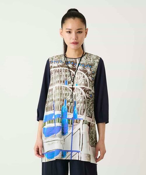 HIROKO BIS GRANDE / ヒロコビス グランデ チュニック | 【大きいサイズ】グラフィカルプリントチュニックプルオーバー | 詳細7