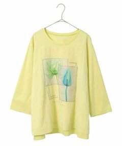 HIROKO BIS GRANDE / ヒロコビス グランデ カットソー | 【大きいサイズ】異素材ジョイントコラージュデザインカットソー