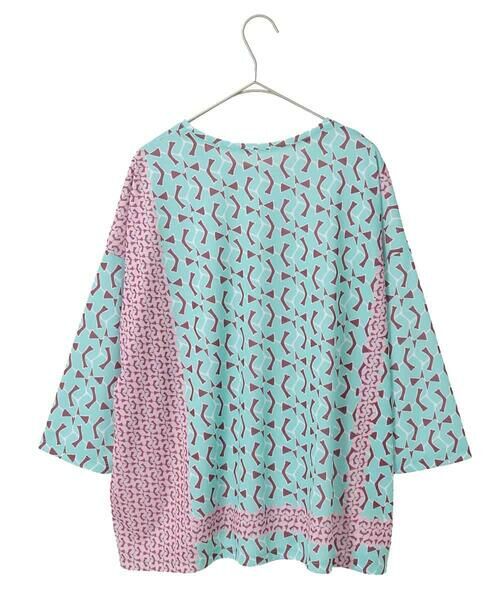 HIROKO BIS GRANDE / ヒロコビス グランデ カットソー | 【大きいサイズ】幾何デザインボックスシルエットブラウス | 詳細1