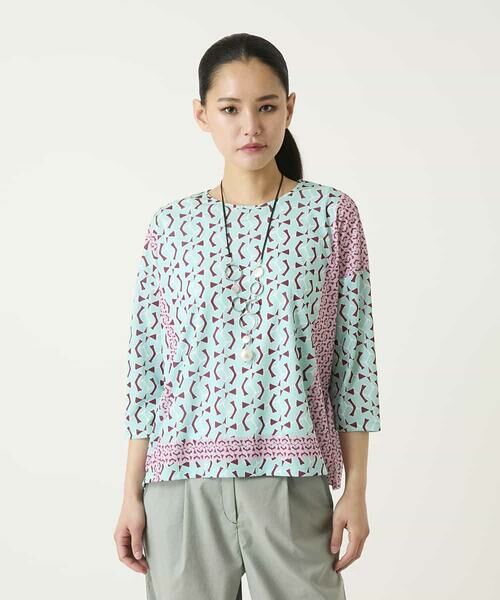HIROKO BIS GRANDE / ヒロコビス グランデ カットソー | 【大きいサイズ】幾何デザインボックスシルエットブラウス | 詳細7