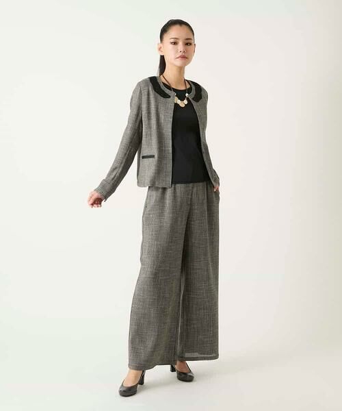 HIROKO BIS GRANDE / ヒロコビス グランデ その他パンツ | 【大きいサイズ】ツイーディーメッシュワイドパンツ | 詳細10