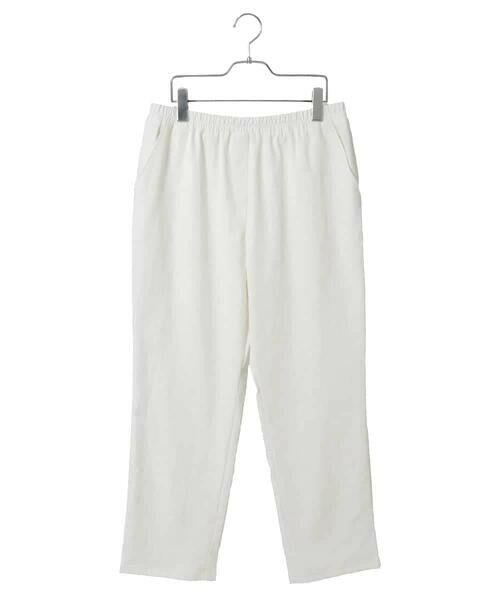 HIROKO BIS GRANDE / ヒロコビス グランデ ショート・ハーフ・半端丈パンツ | 【大きいサイズ】ボディシェルテーパードイージーパンツ（ホワイト）