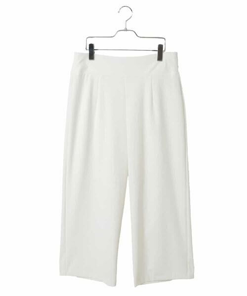 HIROKO BIS GRANDE / ヒロコビス グランデ その他パンツ | 【大きいサイズ】ハイストレッチセミワイドパンツ（ホワイト）