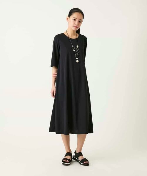 HIROKO BIS GRANDE / ヒロコビス グランデ ロング・マキシ丈ワンピース | 【大きいサイズ】切り替えフレアジャージーワンピース /洗濯機で洗える | 詳細22