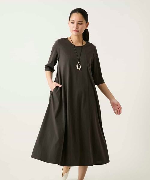 HIROKO BIS GRANDE / ヒロコビス グランデ ロング・マキシ丈ワンピース | 【大きいサイズ】切り替えフレアジャージーワンピース /洗濯機で洗える | 詳細28