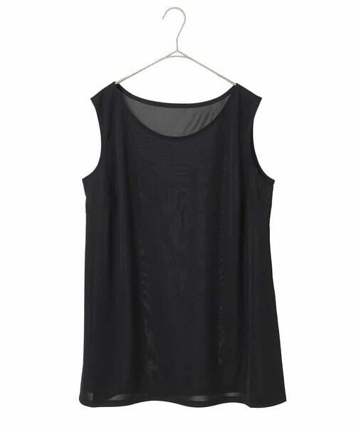 HIROKO BIS GRANDE / ヒロコビス グランデ タンクトップ | 【大きいサイズ】ベーシックインナーチュニックタンクトップ（ブラック）