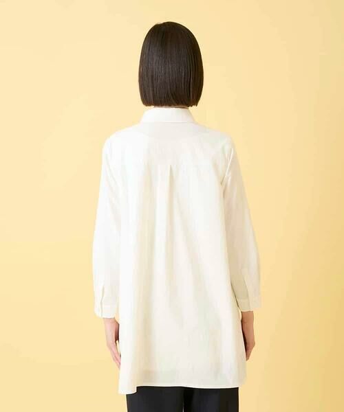 HIROKO BIS GRANDE / ヒロコビス グランデ チュニック | 【大きいサイズ】フラワー刺繍コットンロングシャツ | 詳細12