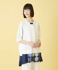 【大きいサイズ/接触冷感/UVカット】リブデザインライトニットカーディガン