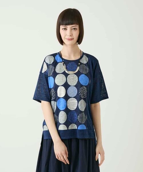 HIROKO BIS GRANDE / ヒロコビス グランデ カットソー | カラフルパターンドットTシャツ | 詳細1