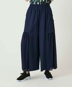 HIROKO BIS GRANDE / ヒロコビス グランデ その他パンツ | 【大きいサイズ】異素材ジョイントデザインワイドパンツ