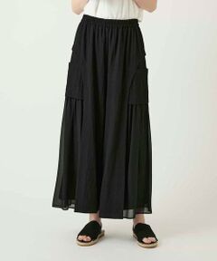 HIROKO BIS GRANDE / ヒロコビス グランデ その他パンツ | 【大きいサイズ】異素材ジョイントデザインワイドパンツ
