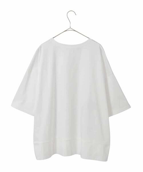 HIROKO BIS GRANDE / ヒロコビス グランデ カットソー | 【大きいサイズ/接触冷感】ミシンステッチボクシーシルエットTシャツ /洗える | 詳細1