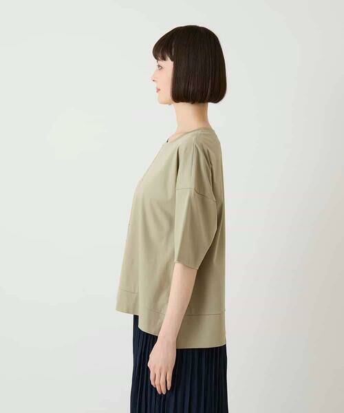 HIROKO BIS GRANDE / ヒロコビス グランデ カットソー | 【大きいサイズ/接触冷感】ミシンステッチボクシーシルエットTシャツ /洗える | 詳細11