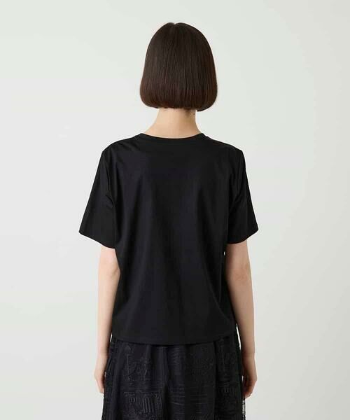 HIROKO BIS GRANDE / ヒロコビス グランデ カットソー | 【大きいサイズ/接触冷感】異素材切り替えフラワー刺繍デザインTシャツ /洗える | 詳細11