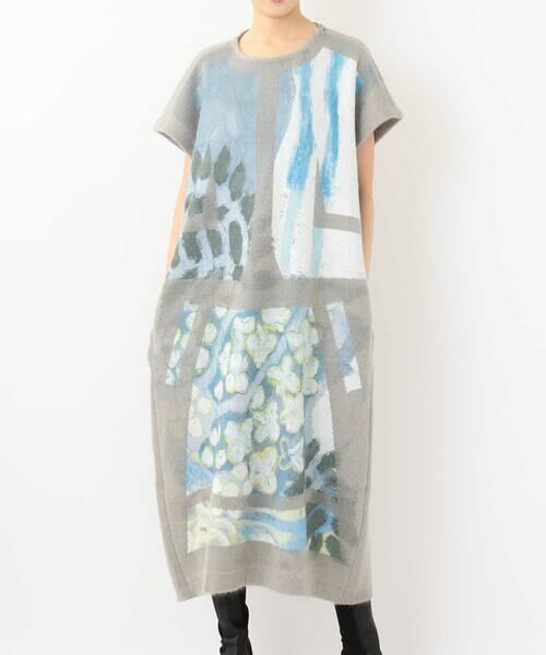 HIROKO KOSHINO / ヒロココシノ ドレス | 【日本製】ジャガードデザインニットドレス | 詳細1