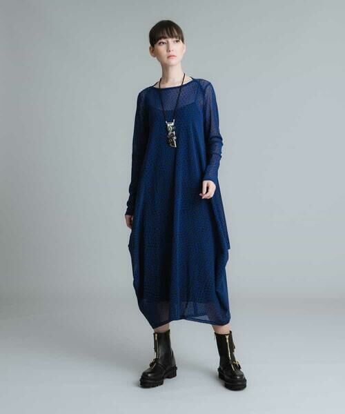HIROKO KOSHINO / ヒロココシノ ドレス | 【洗える/日本製】ドットチュールロングドレス | 詳細1