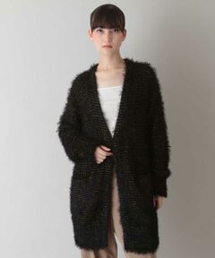 HIROKO KOSHINO / ヒロココシノ カーディガン・ボレロ | ラメ入りフェザーニットカーディガン
