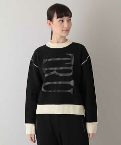 HIROKO KOSHINO / ヒロココシノ ニット・セーター | 【日本製】ピンタックロゴニットプルオーバー