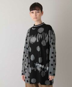HIROKO KOSHINO / ヒロココシノ チュニック | 【洗える/日本製】イレギュラードットリバーカットソー
