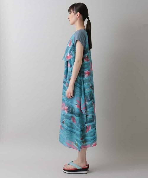 HIROKO KOSHINO / ヒロココシノ ドレス | 【日本製】BIRD SWIMMINGプリントデザインドレス | 詳細1