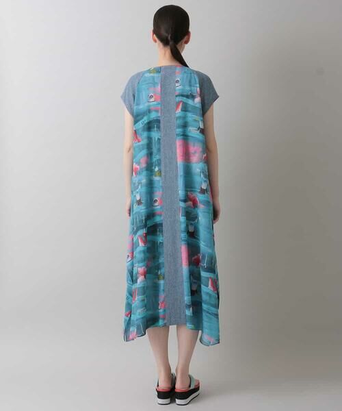 HIROKO KOSHINO / ヒロココシノ ドレス | 【日本製】BIRD SWIMMINGプリントデザインドレス | 詳細2