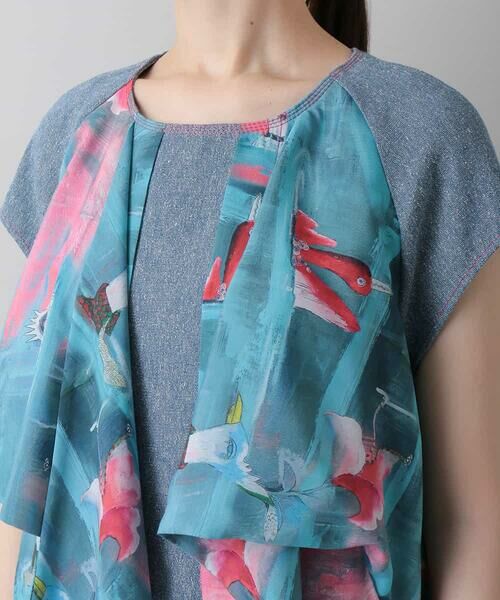 HIROKO KOSHINO / ヒロココシノ ドレス | 【日本製】BIRD SWIMMINGプリントデザインドレス | 詳細3
