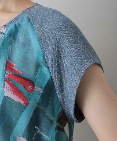 HIROKO KOSHINO / ヒロココシノ ドレス | 【日本製】BIRD SWIMMINGプリントデザインドレス | 詳細5