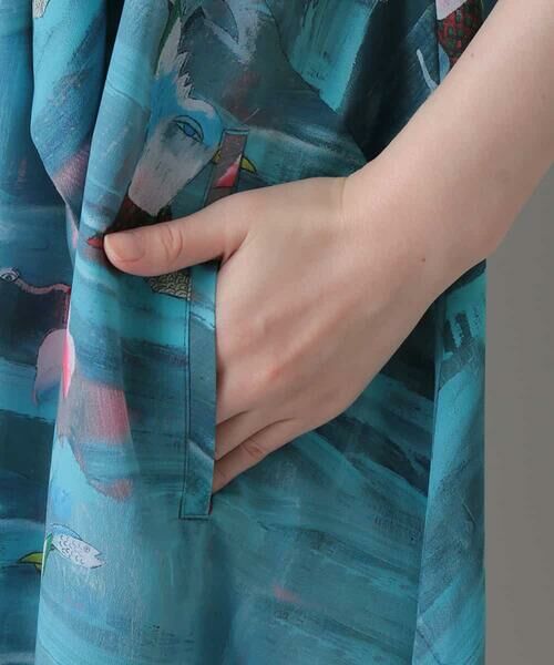 HIROKO KOSHINO / ヒロココシノ ドレス | 【日本製】BIRD SWIMMINGプリントデザインドレス | 詳細6