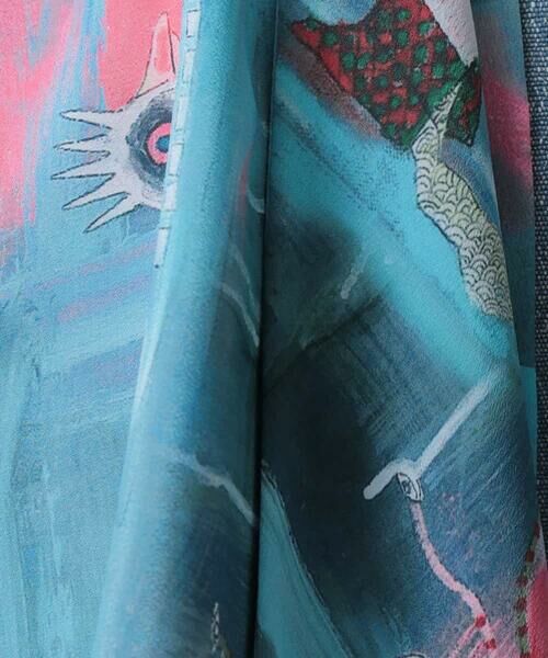 HIROKO KOSHINO / ヒロココシノ ドレス | 【日本製】BIRD SWIMMINGプリントデザインドレス | 詳細8