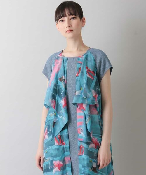 HIROKO KOSHINO / ヒロココシノ ドレス | 【日本製】BIRD SWIMMINGプリントデザインドレス | 詳細9
