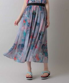 HIROKO KOSHINO / ヒロココシノ ミニ・ひざ丈スカート | 鳥格子シフォンスカート