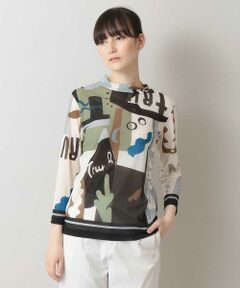 HIROKO KOSHINO / ヒロココシノ カットソー | 【洗濯機で洗える/日本製】ネイチャーロゴ柄メッシュカットソー