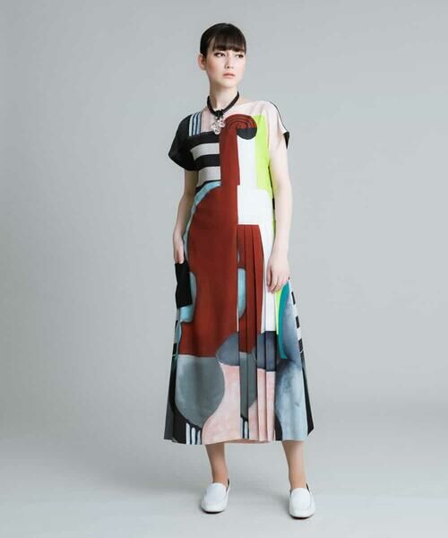 HIROKO KOSHINO / ヒロココシノ ドレス | 【日本製】アートプリントドレス | 詳細10