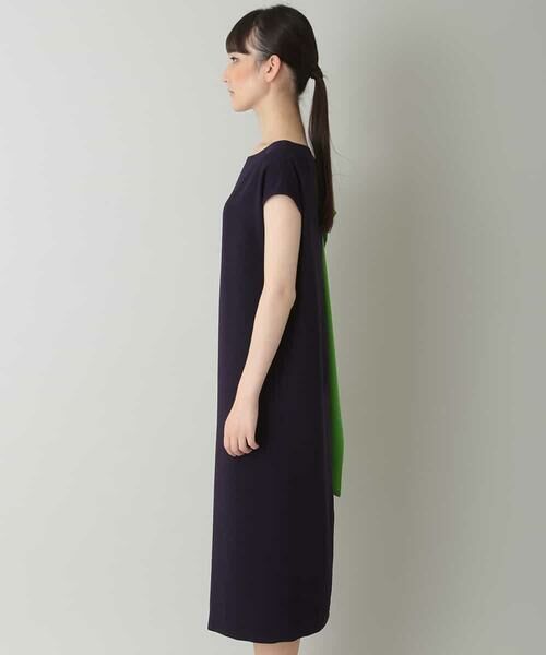 HIROKO KOSHINO / ヒロココシノ ドレス | 【日本製】クレープジョーゼットアシンメトリードレス | 詳細1