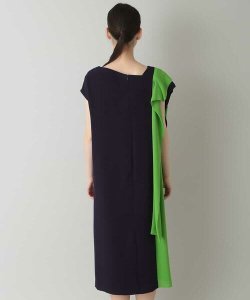 HIROKO KOSHINO / ヒロココシノ ドレス | 【日本製】クレープジョーゼットアシンメトリードレス | 詳細2