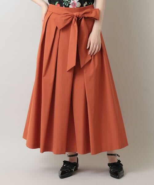 リボンフレアスカート 日本製 - ひざ丈スカート