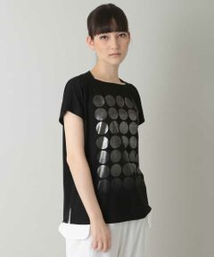 【洗える/日本製】ドット箔プリントTシャツ