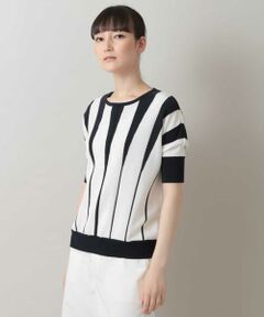 HIROKO KOSHINO / ヒロココシノ ニット・セーター | 【日本製】引き返しボーダーニットプルオーバー