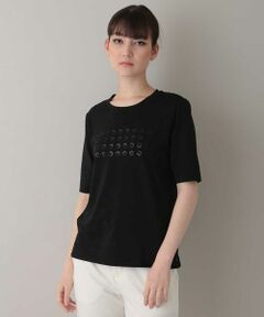 【洗える/日本製】ドットスパンコールTシャツ