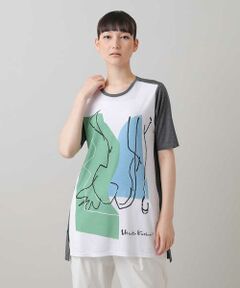 【洗濯機で洗える/日本製】グラフィカル天竺ロングTシャツ