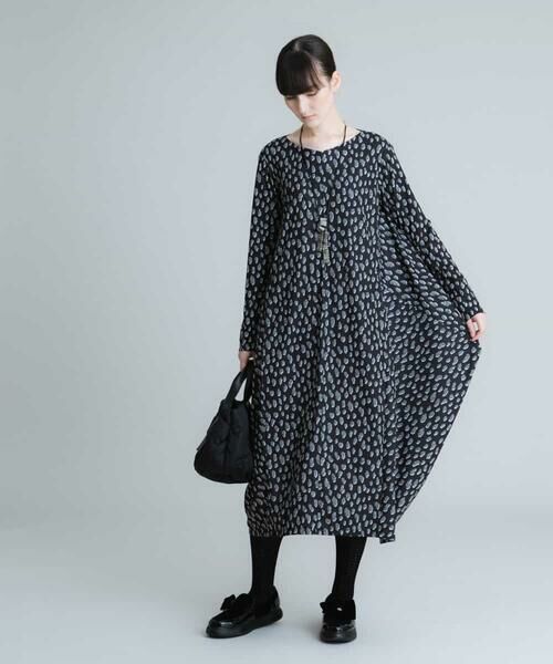 HIROKO KOSHINO / ヒロココシノ ドレス | 【洗える/日本製】プリントカットソードレス | 詳細1
