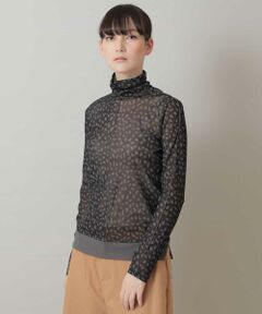 HIROKO KOSHINO / ヒロココシノ カットソー | 【洗濯機で洗える/日本製】アニマル柄チュールTシャツ