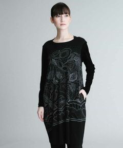 HIROKO KOSHINO / ヒロココシノ ロング・マキシ丈ワンピース | 【洗える/日本製】デザインプリントドレス