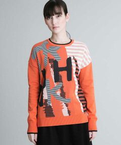 HIROKO KOSHINO / ヒロココシノ ニット・セーター | 【日本製】ロゴアートジャガードニット